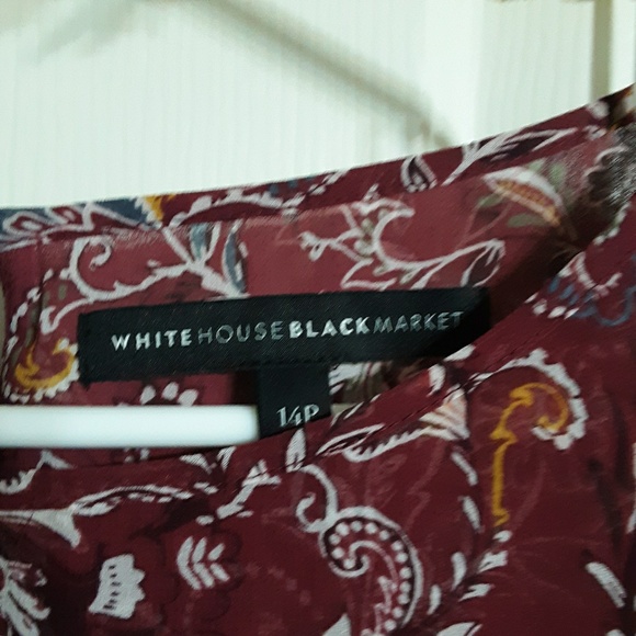 White House Black Market floral print Blouse 14p - Picture 2 of 4